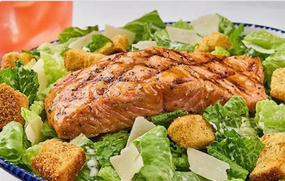 Salmon Caesar salad